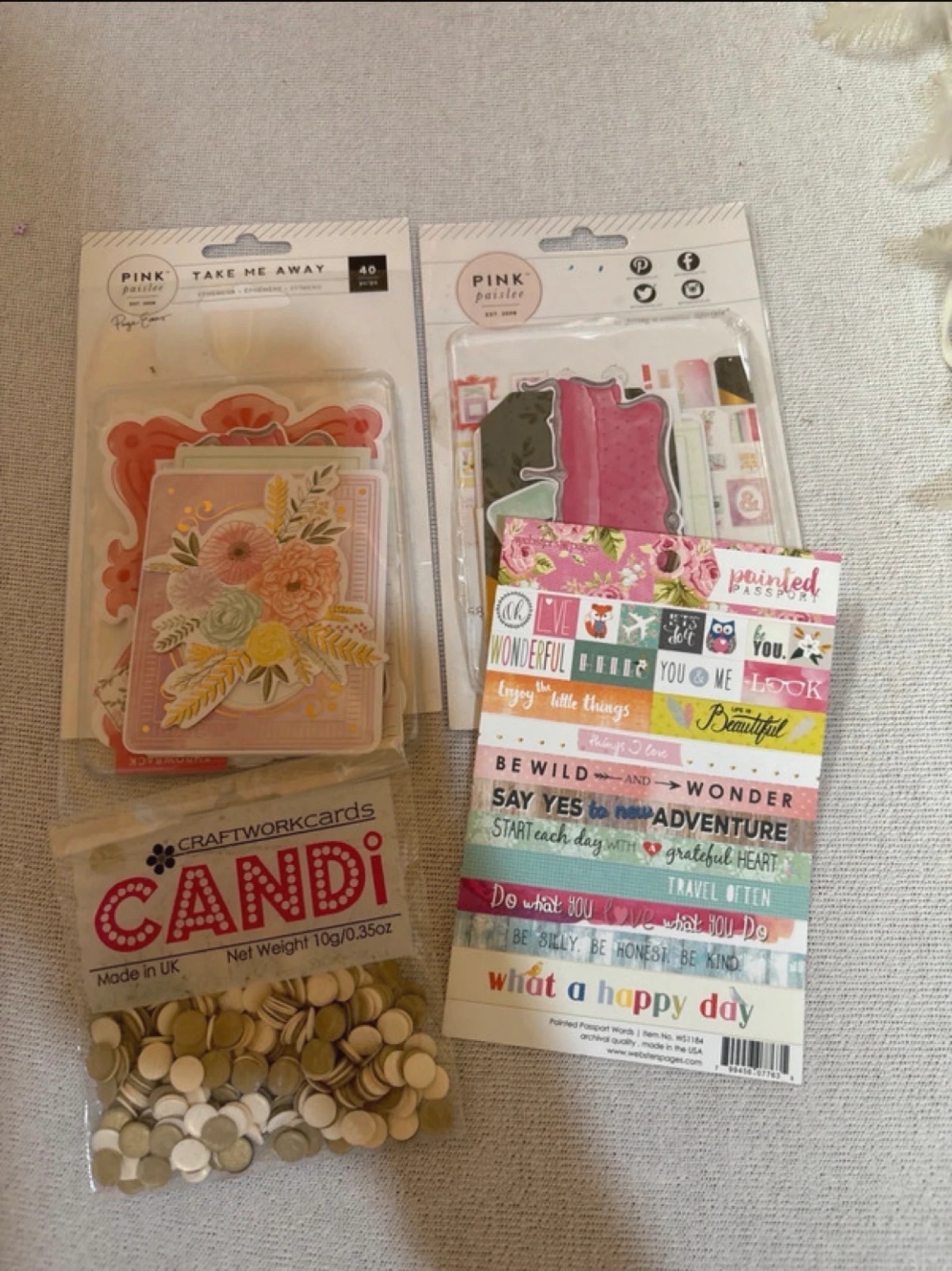 Lote Scrapbooking Pink Paislee + Webster’s Pages + CANDi.